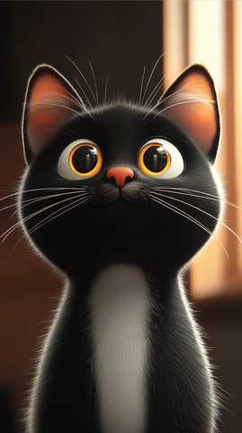 柔和色调卡通猫脸