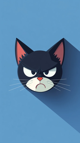 汤姆猫头部特写简约设计