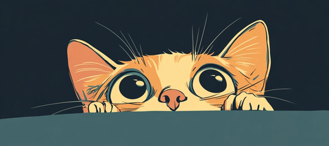 猫咪大眼睛好奇探头