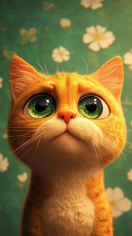 胖猫哭泣绿色背景