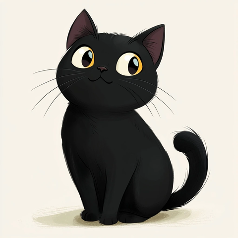 黑猫静坐无背景