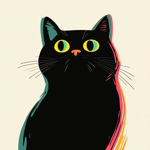 艺术胖猫矢量标志