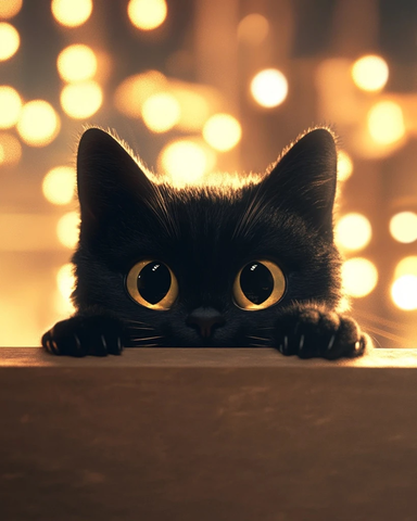 黑猫手部特写效果