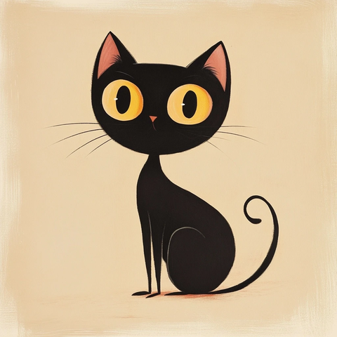 黑猫大眼全身像