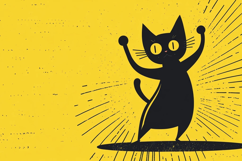 跳舞猫矢量插画