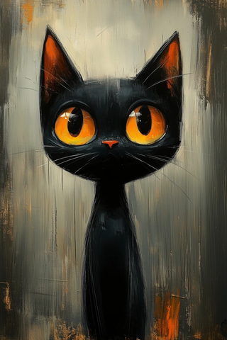 黑色全身体态猫