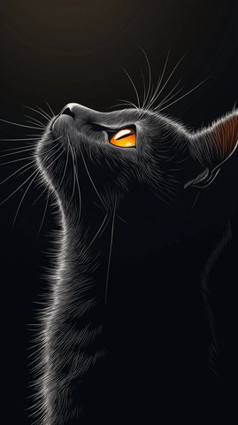 黑猫侧面轮廓特写