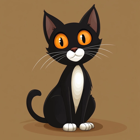 黑猫白嘴白胸白爪短尾