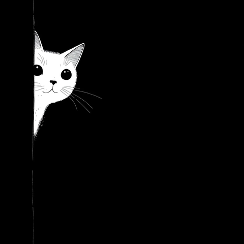 猫躲在画面边缘偷看