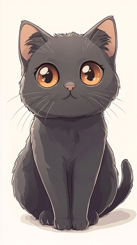 迪士尼风格英国短毛猫插画