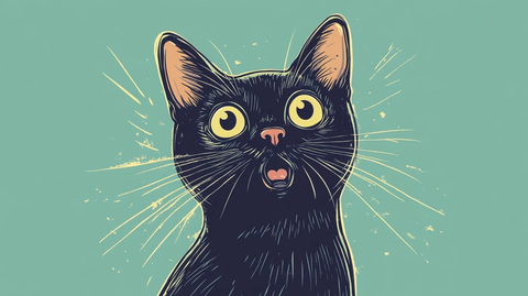 猫咪惊讶遇见未知卡通