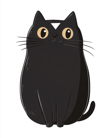 黑猫微笑额头白三角