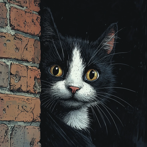 黑白色猫穿黑色毛衣裙