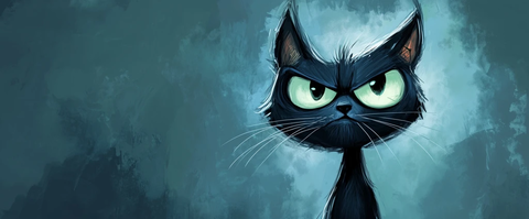 万圣节猫卡通肖像