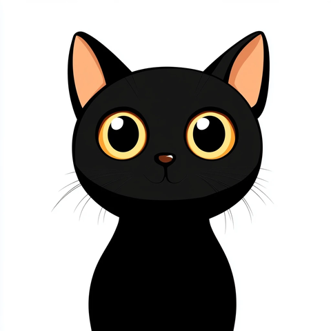 黑猫大眼睛可爱卡通