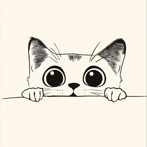 猫眼偷看表情逗趣