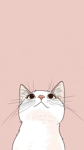 简约线描表情猫咪插画