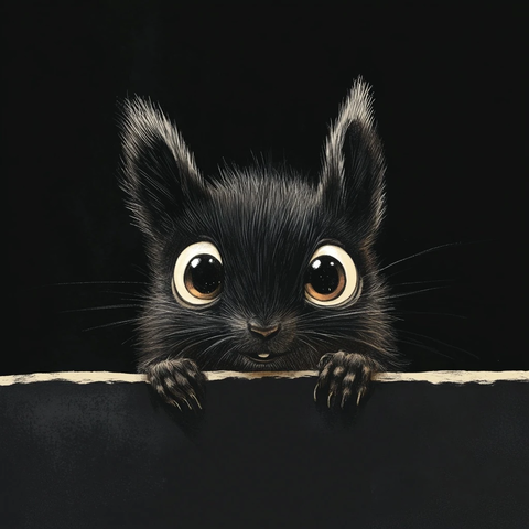 黑色背景松鼠眼睛