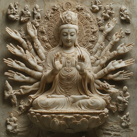 千手观音雕像的庄严形象