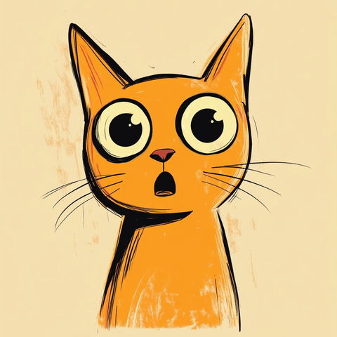 橙色猫咪大眼睛惊讶表情