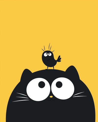 黑猫头顶乌鸦漫画