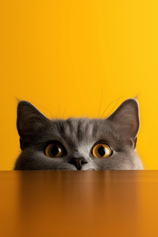 英短猫桌边可爱探头