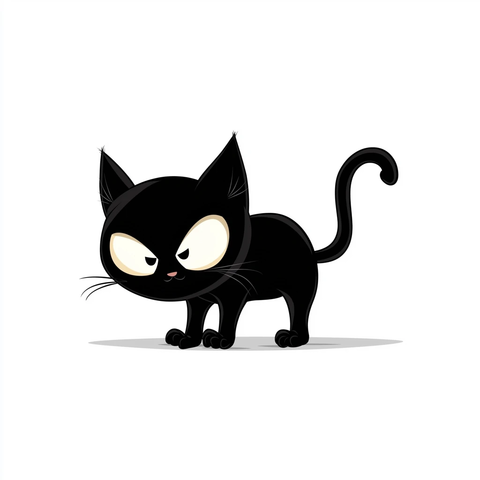 悲伤黑猫墙壁行走