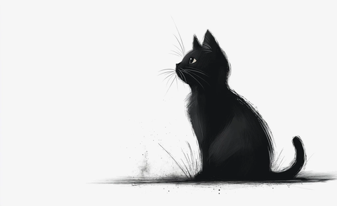 墨色猫咪矢量插画