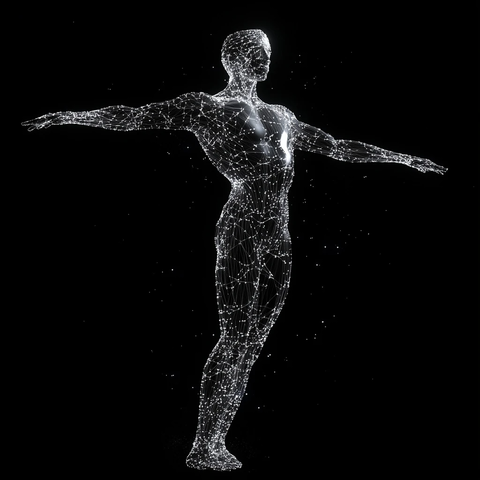 银色未来舞蹈人体