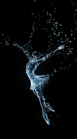 银色球芭蕾舞者溅射效果