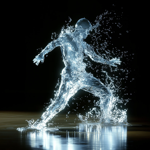 水舞者旋转瞬间