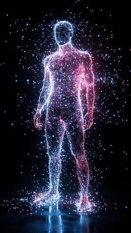 人形立姿霓虹根茎飞升