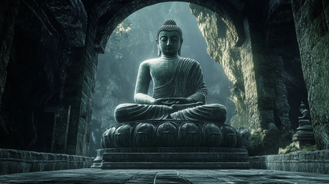 山洞中的佛像雕塑