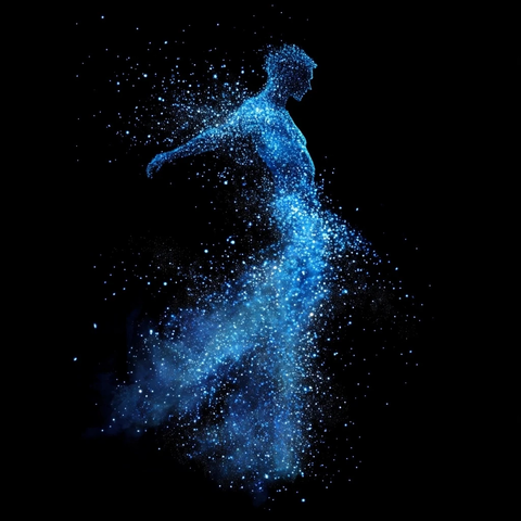 抽象舞者蓝色粒子