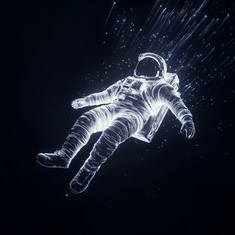 太空宇航员漂浮动态模糊