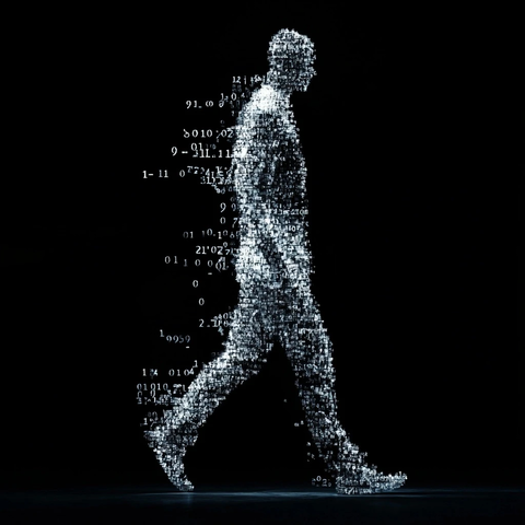 二进制数字人侧面行走