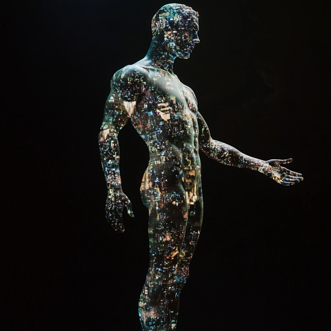 人体数据图侧面手势展示