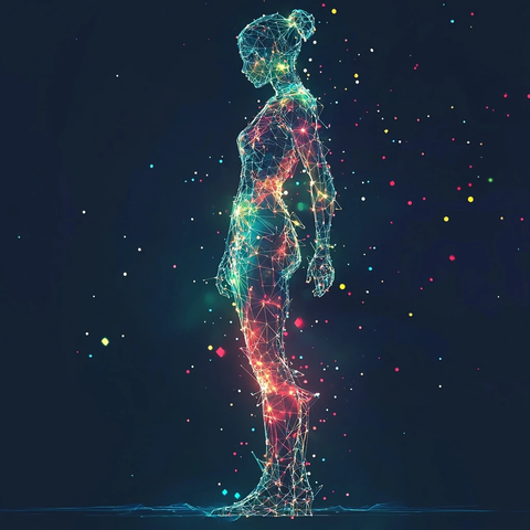 女性游戏角色多边形点阵设计