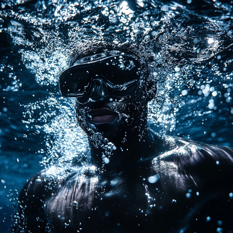 水下运动员黑色紧身衣