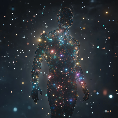 星辰人形漂浮深空