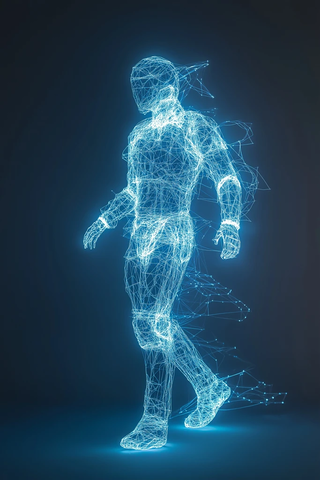 蓝线全息人形模型