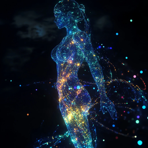 透明玻璃女性轮廓气泡光泽