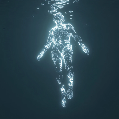发光人体悬浮影像