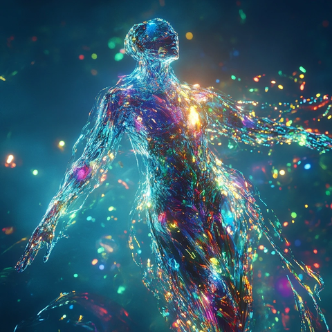 液态人形舞动光影几何