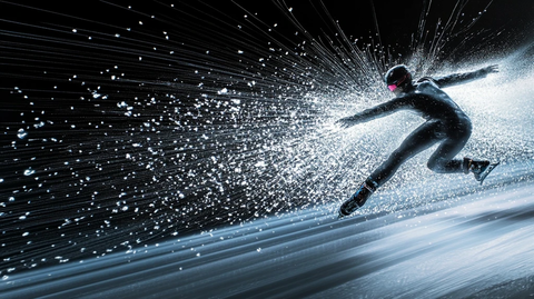 冰锥滑道飞溅冰花