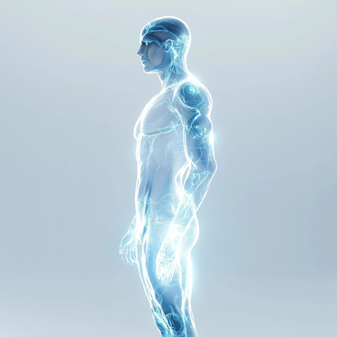 全息智能助手站立背对观众