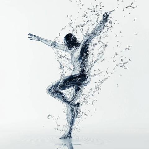 水舞者透明水人舞动