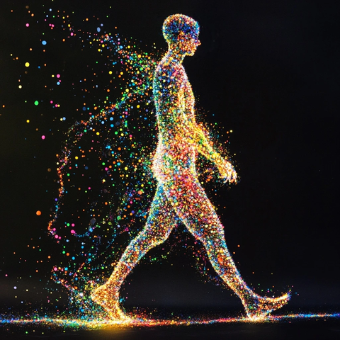 彩色粒子绘制人物轮廓