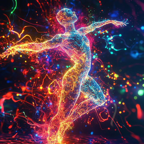 霓虹粒子舞动声波