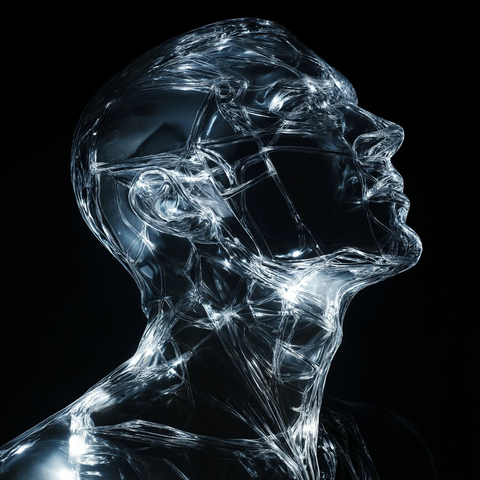 玻璃人像左侧面光反射